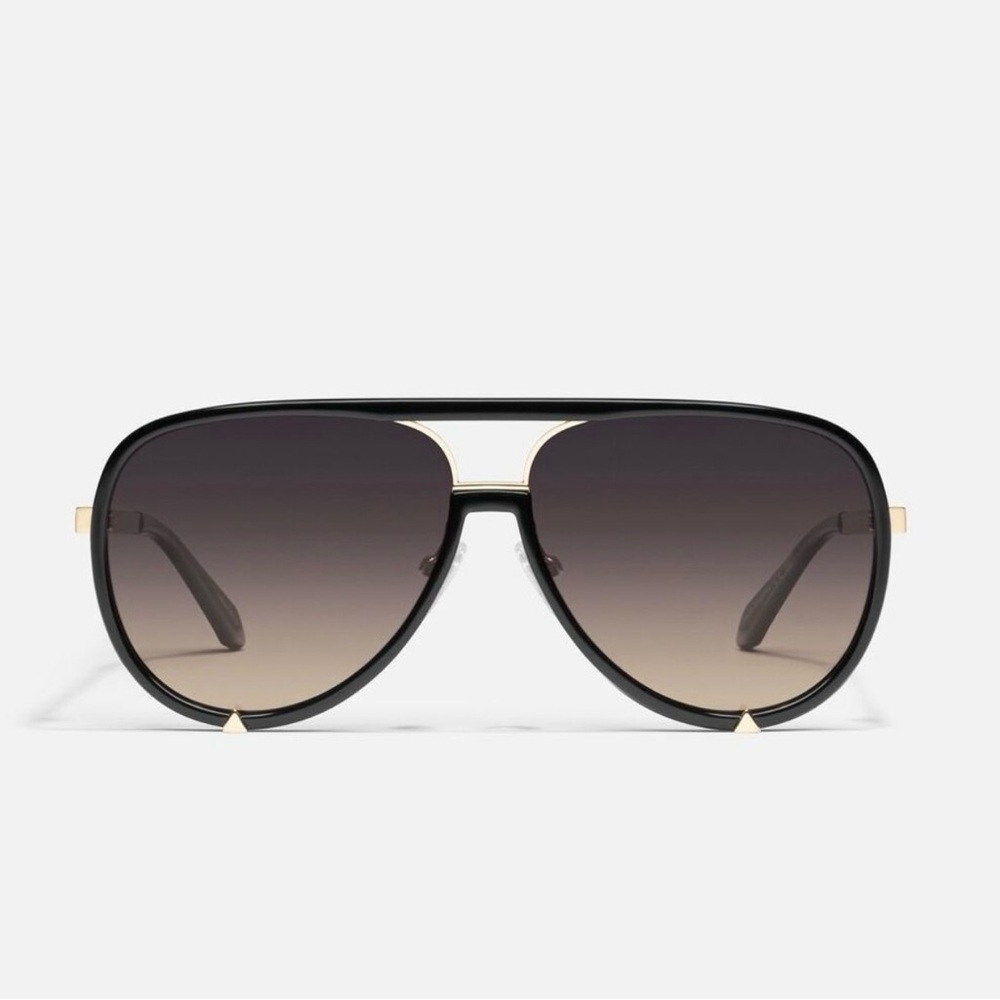 QUAY BLACK & GOLD HIGH PROFILE AVIATORS POLARIZED BRAND NEW